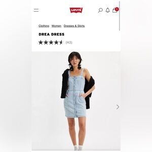 Women’s Levi Drea Dress Cool Light Blue Denim Button-Front Small